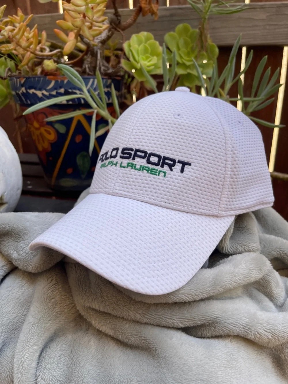 Ralph Lauren White Polo Sport Logo Performance Cap golf tennis preppy summer